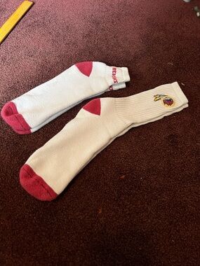 Washington Redskins White and Maroon Crew Socks - Men's Athletic Socks